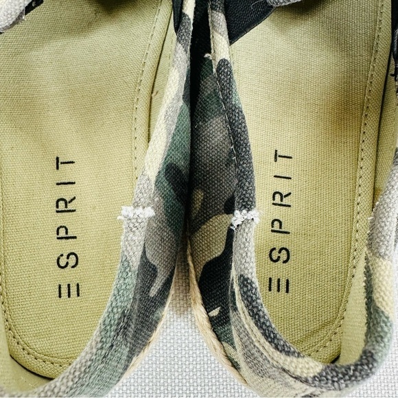 Esprit Size 7.5 Erika Green Camouflage Espadrilles Slip On Flats - Picture 9 of 12